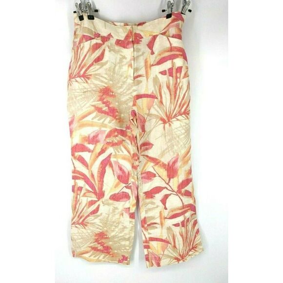 Chico's Tropical 100% Linen Pants Havana Shores Wide leg Multicolor - Picture 12 of 12